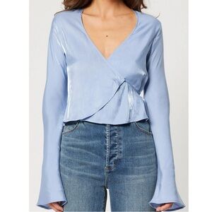 Rollas Rodeo Light Blue Wrap Top